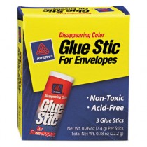 Glue Stic for Envelopes, .26 oz, Stick, 3/Pack