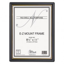 EZ Mount Document Frame with Trim Accent, Plastic, 8-1/2 x 11, Black/Gold