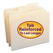 File Folders, 1/3 Cut Assorted, Reinforced Top Tab, Letter, Manila