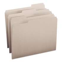 File Folders, 1/3 Cut Top Tab, Letter, Gray, 100/Box