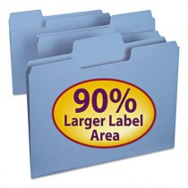 SuperTab Colored File Folders, 1/3 Cut, Letter, Blue