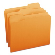 File Folders, 1/3 Cut Top Tab, Letter, Orange, 100/Box