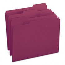 File Folders, 1/3 Cut Top Tab, Letter, Maroon, 100/Box