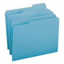 File Folders, 1/3 Cut Top Tab, Letter, Teal, 100/Box