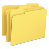 File Folders, 1/3 Cut Top Tab, Letter, Yellow, 100/Box