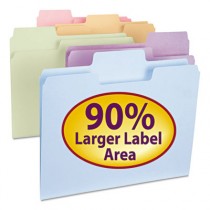 SuperTab File Folders, 1/3 Cut Top Tab, Letter, Assorted Colors