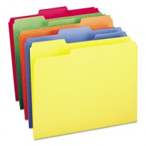 File Folders, 1/3 Cut Top Tab, Letter, Bright Assorted Colors