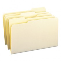 1/3 Cut Assorted Position File Folders, One-Ply Top Tab, Legal, Manila, 100/Box