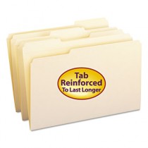 File Folders, 1/3 Cut Assorted, Reinforced Top Tab, Legal, Manila