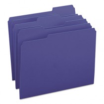 File Folders, 1/3 Cut Top Tab, Letter, Navy, 100/Box