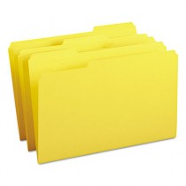 File Folders, 1/3 Cut Top Tab, Legal, Yellow, 100/Box