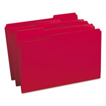 File Folders, 1/3 Cut Top Tab, Legal, Red, 100/Box