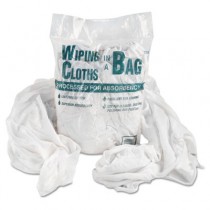 Multipurpose Reusable Wiping Cloths, Cotton, White, 5-Pound Box