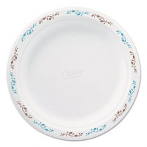 Molded Fiber Dinnerware, Plate, 8 3/4"Dia, White, Vines Theme