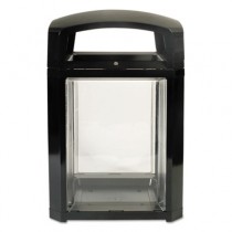 Landmark Series Security Container, 50 gal, Black/Clear, 26 x 26 x 46 1/2