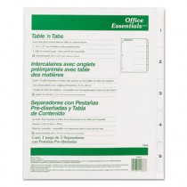 Office Essentials Table 'N Tabs Dividers, 5-Tab, 1-5, Letter, White, 1 Set