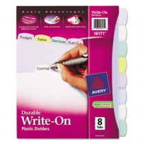 Translucent Multicolor Write-On Dividers, 8-Tab, Letter
