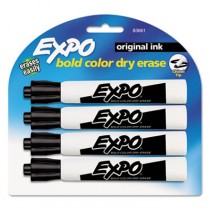 Dry Erase Markers, Chisel Tip, Black, 4/Set
