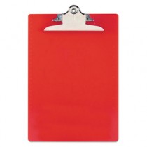 Recycled Plastic Clipboards, 1" Capacity, Holds 8-1/2w x 12h, Red
