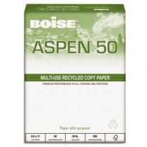 ASPEN 50% Recycled Office Paper, 92 Bright, 20lb, 8-1/2 x 11, White, 5000/CT