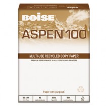 ASPEN 100% Recycled Office Paper, 92 Bright, 20lb, 8-1/2 x 11, White, 5000/Ctn