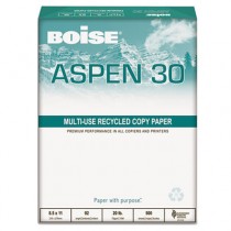 ASPEN 30% Recycled Office Paper, 3-Hole, 92 Bright, 20lb, Ltr, White, 5000/Ctn