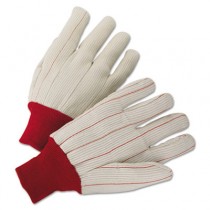 1000 Series Canvas Gloves, White/Red, Large