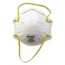 Disposable Dust and Mist Respirator, White w/Yellow Straps