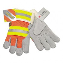 Luminator Reflective Gloves, Select Leather, Gray-Orange-Yellow, Extra Large