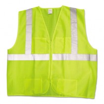 JACKSON SAFETY ANSI Class 2 Deluxe Safety Vest, 3XL/4XL, Lime Green/Silver