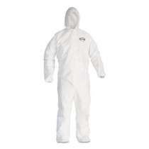 KLEENGUARD A20 Elastic Back and Cuff Hooded Coveralls, 4XL, White
