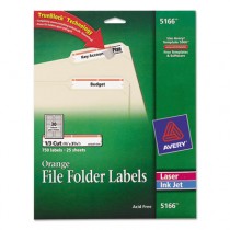 Permanent Adhesive Laser/Inkjet File Folder Labels, Orange Border