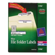 Self-Adhesive Laser/Inkjet File Folder Labels, Blue Border, 1500/Box
