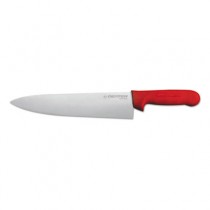 Cook's Knife, 10 Inches, High-Carbon Steel with Red Handle, 1/Each