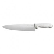 Cook's Knife, 10 Inches, High-Carbon Steel with White Handle, 1/Each