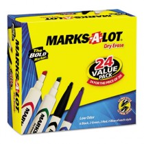 Desk Style Dry Erase Markers, Chisel Tip, Assorted