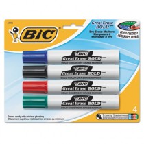 Great Erase Bold Dry Erase Markers, Chisel Tip, Assorted, 4/Set