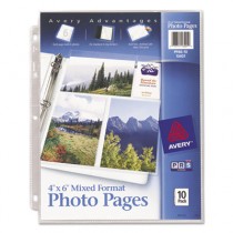 Photo Pages for Six 4 x 6 Mixed Format Photos, 3-Hole Punched, 10/Pack