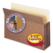 3 1/2" Accordion Expansion File Pocket, Straight Tab, Lgl, Manila/Redrope, 50/Bx