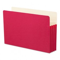 3 1/2 Inch Expansion Colored File Pocket, Straight Tab, Legal, Red