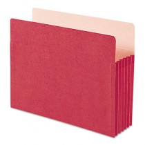5 1/4 Inch Expansion Colored File Pocket, Straight Tab, Letter, Red