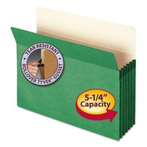 5 1/4 Inch Expansion Colored File Pocket, Straight Tab, Letter, Green