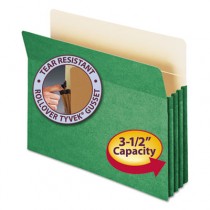3 1/2 Inch Expansion Colored File Pocket, Straight Tab, Letter, Green