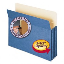 3 1/2 Inch Expansion Colored File Pocket, Straight Tab, Letter, Blue