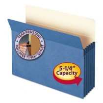 5 1/4 Inch Expansion Colored File Pocket, Straight Tab, Letter, Blue