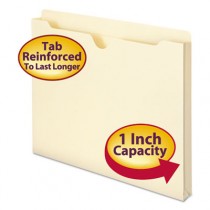 Double-Ply Top File Jackets, One Inch Expansion, Letter, 11 Point Manila, 50/Box