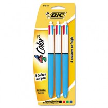 4-Color Ballpoint Retractable Pen, Assorted Ink, Medium, 3 per Pack