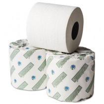 Green Plus Embossed Bathroom Tissue, White,  1 Ply, 500 Sheets