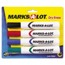 Desk Style Dry Erase Markers, Chisel Tip, Assorted, 4/Set