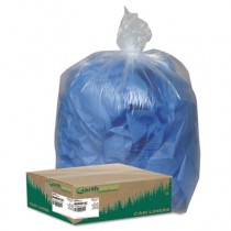 Clear Recycled Can Liners, 31-33gal, 1.25mil, Clear